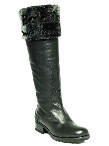 Сапоги женские кожаные чёрные