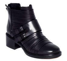 Полусапоги женские кожаные чёрные