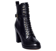 Полусапоги женские кожаные чёрные