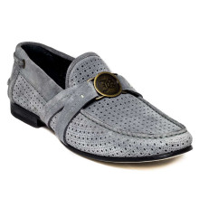 Мокасины мужские замшевые тёмно-серые