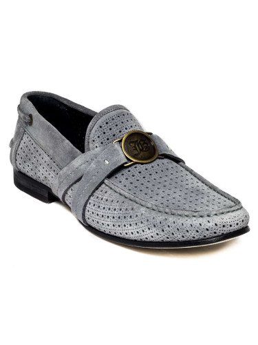 Мокасины мужские замшевые тёмно-серые