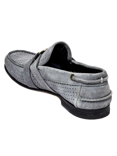 Мокасины мужские замшевые тёмно-серые