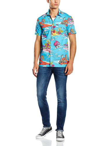 Рубашка мужская голубая Love Moschino Рубашка мужская голубая Love Moschino