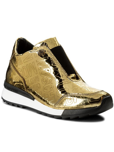 Кеды женские кожаные золотистые