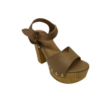 Босоножки женские кожаные коричневые