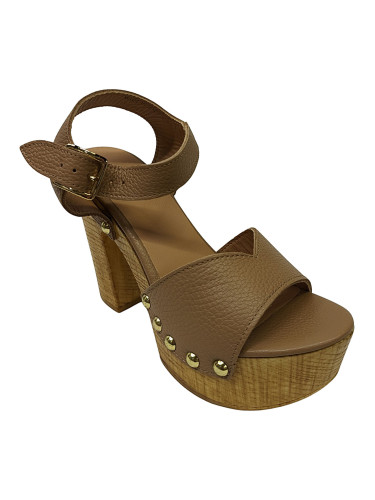 Босоножки женские кожаные коричневые