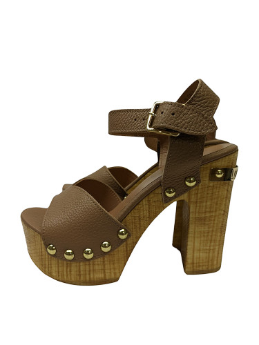 Босоножки женские кожаные коричневые