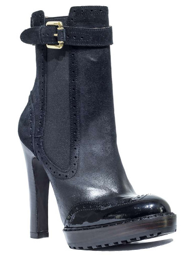 Полусапоги женские кожаные чёрные