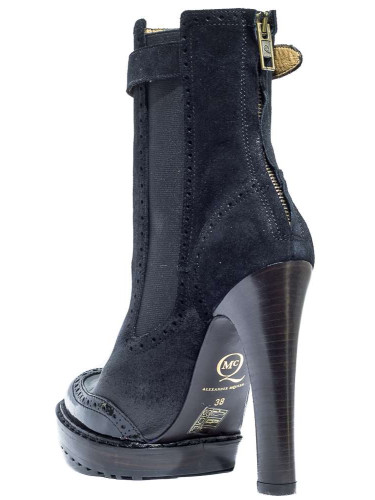 Полусапоги женские кожаные чёрные