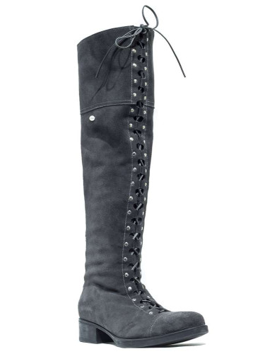 Сапоги женские замшевые серые на меху Сапоги женские замшевые серые на меху