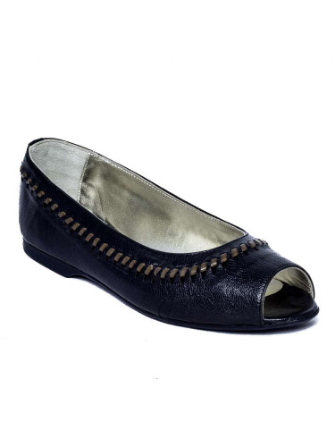 Балетки женские кожаные чёрные