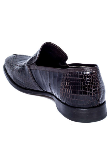 Туфли мужские из кожи крокодила коричневые