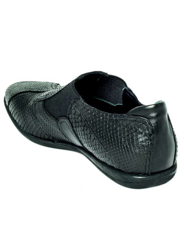 Туфли мужские из кожи питона чёрные