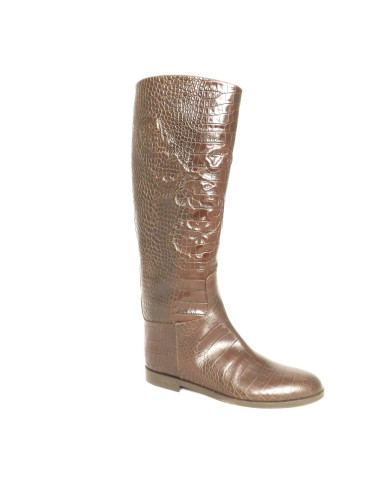 Сапоги женские кожаные зелёные