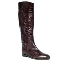 Сапоги женские кожаные коричневые