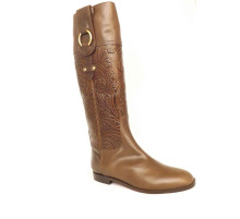 Сапоги женские кожаные коричневые