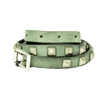 Ремень кожаный серый