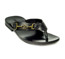 Сандалии мужские чёрные из кожи питона