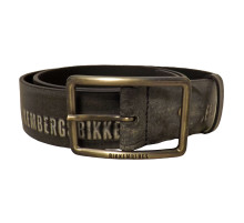 Ремень мужской кожаный тёмно-серый