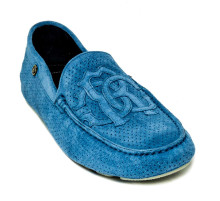 Мокасины мужские замшевые синие