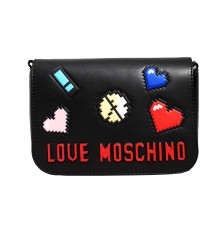 Чёрная сумочка через плечо Love Moschino Love Pixel