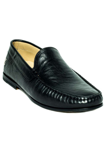 Мокасины мужские кожаные чёрные