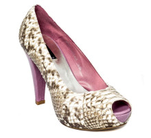 Туфли женские белые из кожи питона