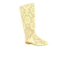 Сапоги женские замшевые бежевые