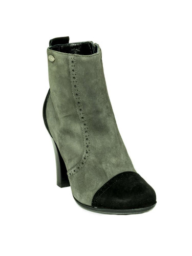 Полусапоги женские замшевые серые