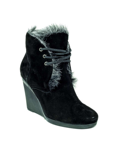 Полусапоги женские замшевые чёрные