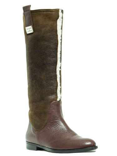 Сапоги женские кожаные коричневые с мехом Сапоги женские кожаные коричневые с мехом