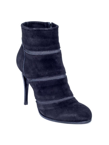 Полусапоги женские замшевые чёрные