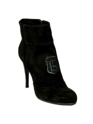 Полусапоги женские замшевые чёрные