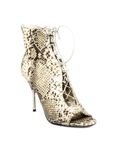 Полусапоги женские из кожи питона белые