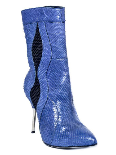 Сапоги женские из кожи питона синие Сапоги женские из кожи питона синие