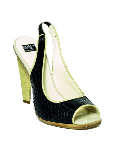 Туфли женские из кожи питона чёрные