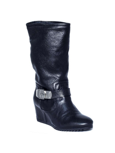 Сапоги женские кожаные чёрные с мехом Сапоги женские кожаные чёрные с мехом