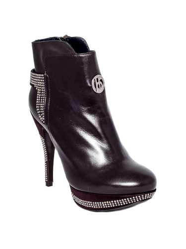 Полусапоги женские кожаные коричневые