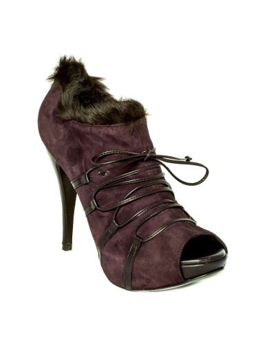 Полусапоги женские замшевые сиреневые