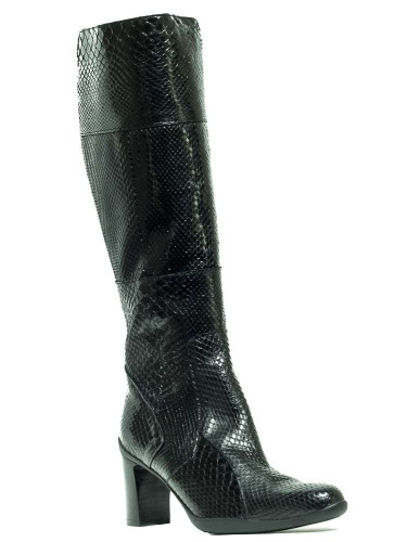 Сапоги женские чёрные из кожи питона Сапоги женские чёрные из кожи питона