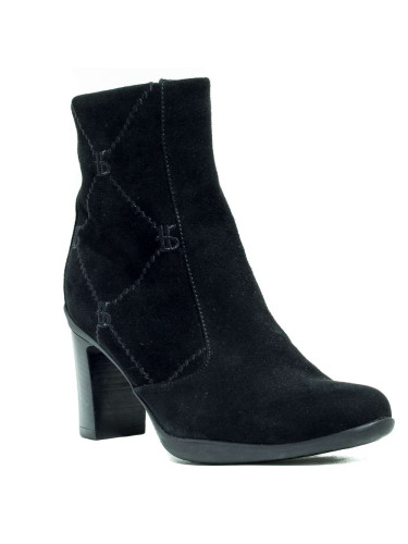 Полусапоги женские замшевые чёрные на меху