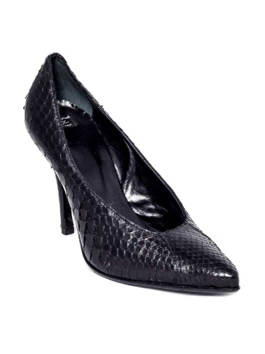 Туфли женские чёрные из кожи питона