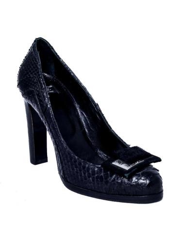 Туфли женские чёрные из кожи питона