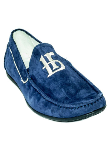 Мокасины мужские замшевые синие